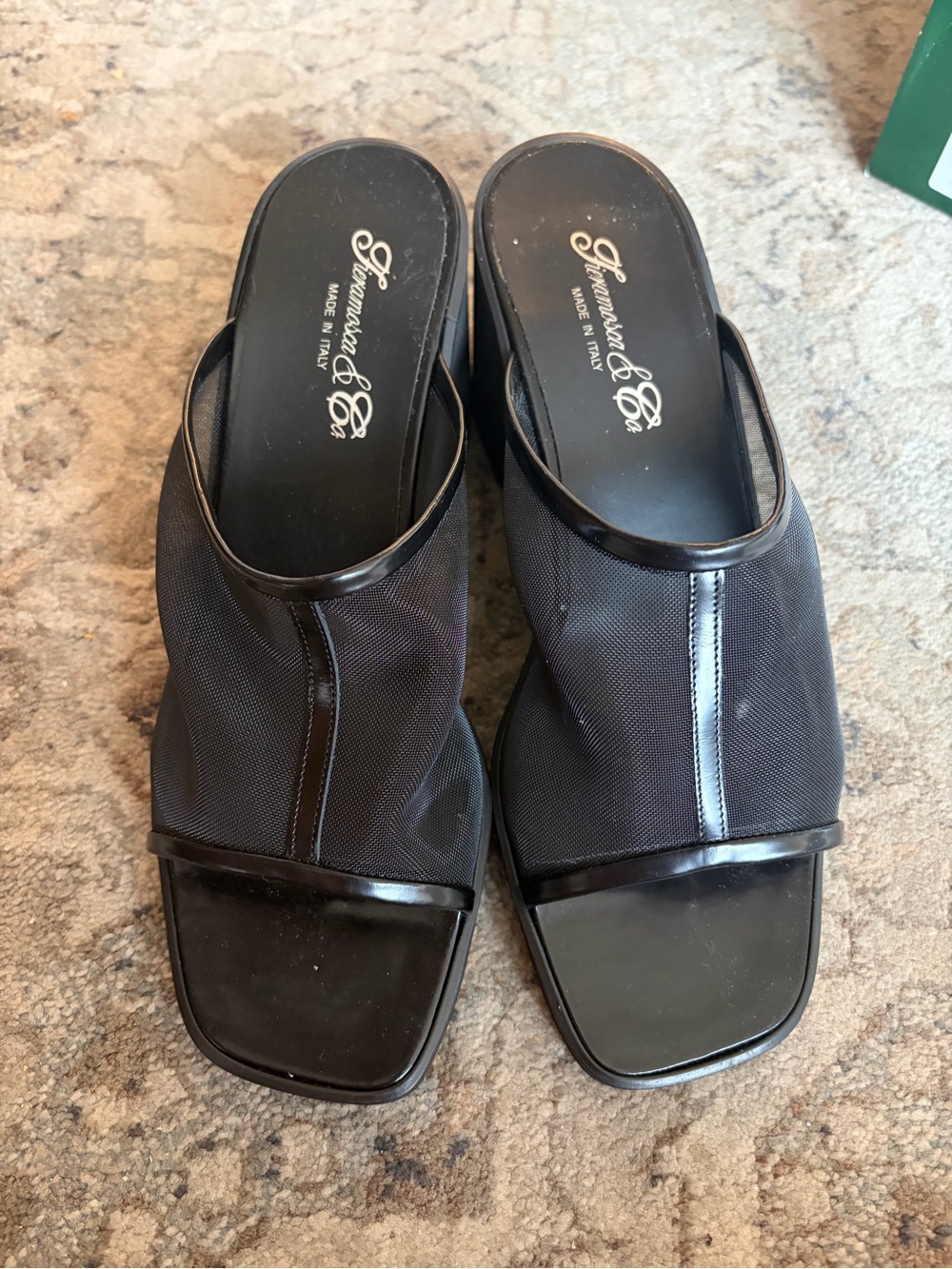 Black Mesh Wedges, size 9.5